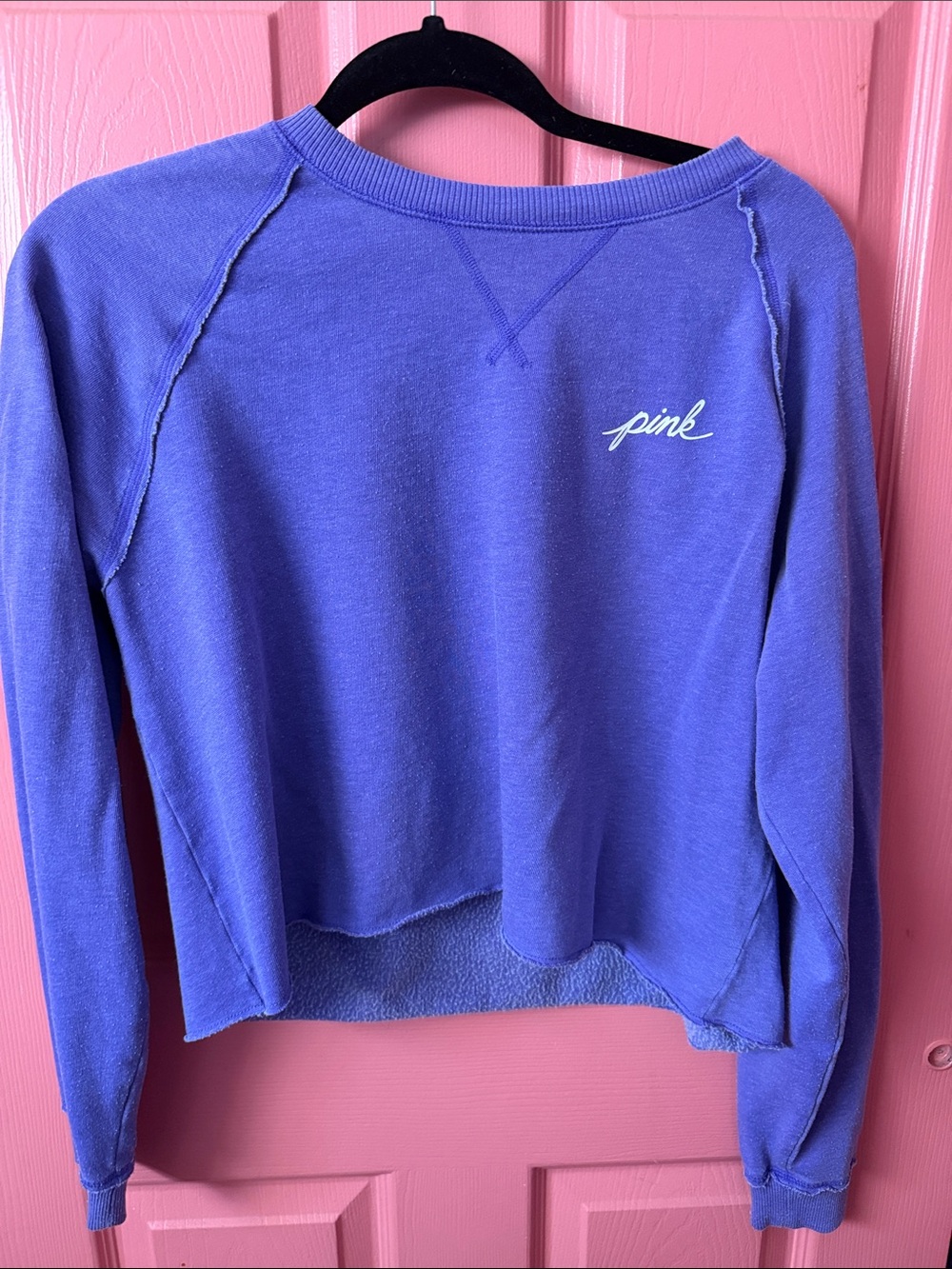 PINK Victoria's Secret Violet Cropped Crewneck Sweatshirt